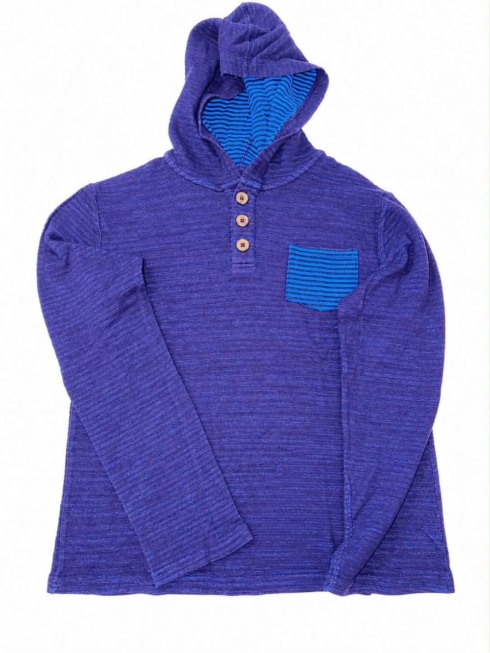 Cat & Jack Purple Hooded Long-Sleeve Shirt with Blue Striped (Teens XL)